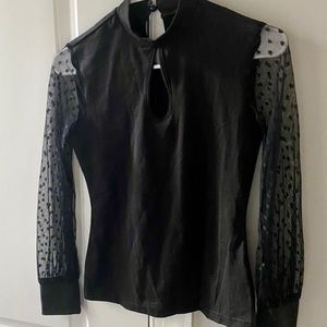 Black Top Sheer Long Sleeves